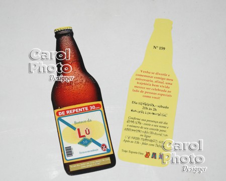 Convite Garrafa de Cerveja